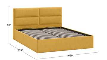 Двуспальная кровать с механизмом Глосс Тип 1 (Микровелюр Wellmart Yellow) в Брянске - предосмотр 1