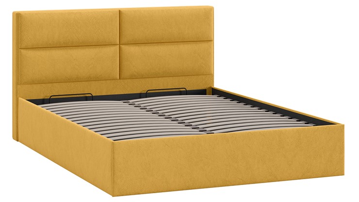 Двуспальная кровать с механизмом Глосс Тип 1 (Микровелюр Wellmart Yellow) в Брянске - изображение 2