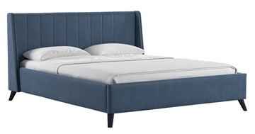 Кровать с подъемным механизмом Мелисса 180,арт. Тори 83 велюр (серо-синий) + кроватное дно в Брянске