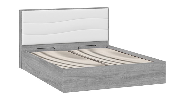 Двуспальная кровать с механизмом Миранда тип 1 (Дуб Гамильтон/Белый глянец) в Брянске - изображение 2