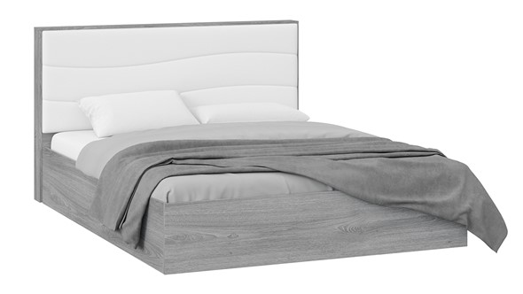 Двуспальная кровать с механизмом Миранда тип 1 (Дуб Гамильтон/Белый глянец) в Брянске - изображение