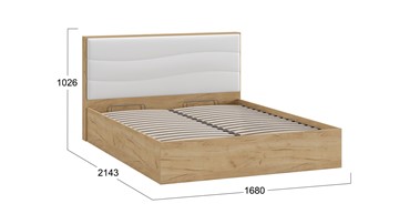 Кровать с подъемным механизмом Миранда тип 1 (Дуб крафт золотой/Белый глянец) в Брянске - предосмотр 1