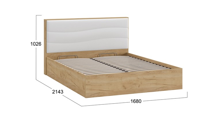 Кровать с подъемным механизмом Миранда тип 1 (Дуб крафт золотой/Белый глянец) в Брянске - изображение 1