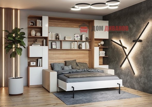 Кровать-шкаф с диваном Дина, 1400х2000 в Брянске - изображение