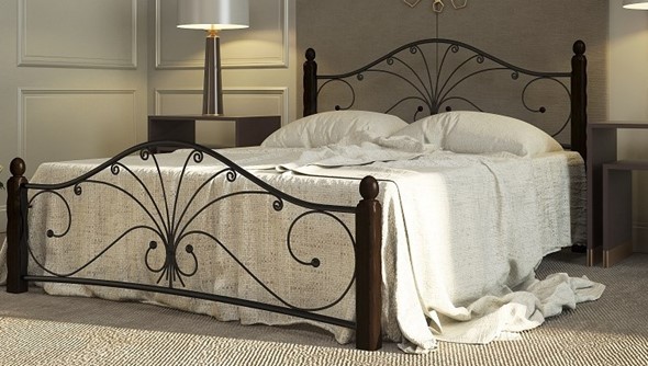 Кровать Фортуна 1, 1600, черный/шоколад в Брянске - изображение