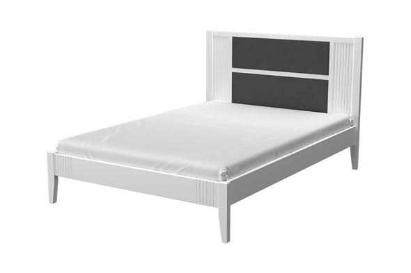Полуторная кровать Бетти из массива сосны (Белый Античный) 180х200 в Брянске - изображение