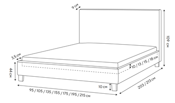 Полутороспальная кровать Lino 140х200, Велюр (Monopoly Прованский синий (792)) в Брянске - предосмотр 1