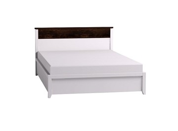 Полутороспальная кровать Норвуд 33 с гибкими ламелями металл, Белый-Орех шоколадный в Брянске