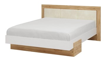 Спальная кровать Тоскана 1400 (Дуб крафт золотой/Белый поры глубокие) с основанием в Брянске - предосмотр