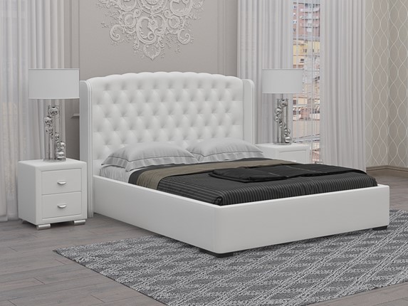 Кровать в спальню Dario Classic 180х200, Экокожа (Белый) в Брянске - изображение