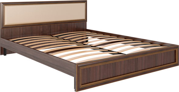 Кровать 2-х спальная Беатрис М10 с мягким изголовьем (Орех Гепланкт) в Брянске - изображение