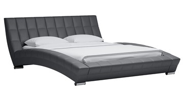 Кровать двуспальная Оливия 160 арт. Марика 485 к/з (серый) с основанием в Брянске