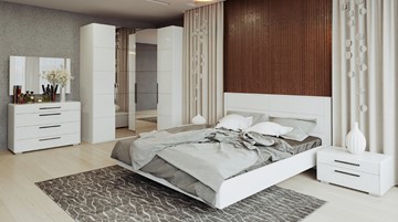 Модульная спальня Наоми №4, цвет Белый глянец в Брянске