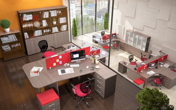 Набор мебели в офис Xten, для двух сотрудников с тумбой в Брянске - изображение 3