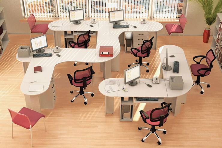 Комплект офисной мебели Классик для 5 сотрудников в Брянске - изображение
