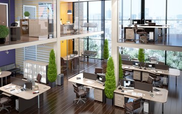 Набор мебели в офис Xten в опенспэйс для четырех сотрудников в Брянске