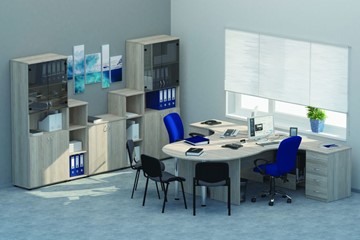 Офисный комплект мебели Twin для 2 сотрудников с совмещенными столами в Брянске - предосмотр