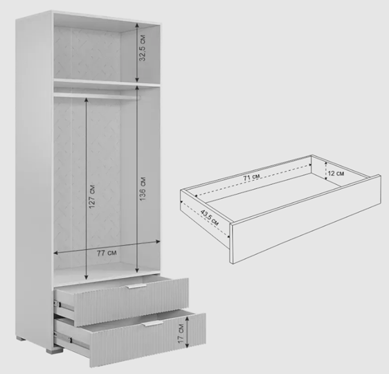 Шкаф двухдверный с ящиками Зефир 108.01 (белое дерево/пудра розовая (эмаль)) в Брянске - изображение 8