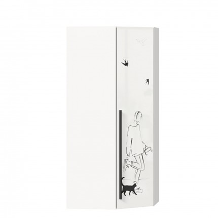 Угловой шкаф Джоли 45 ЛД 535.030, Серый шелк в Брянске - изображение