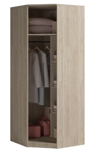 Распашной шкаф угловой Светлана, с зеркалом, венге/дуб молочный в Брянске - изображение 1