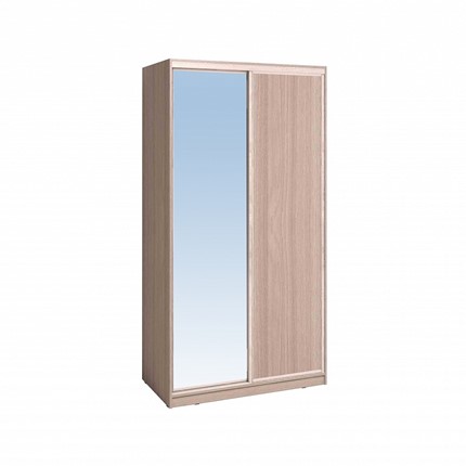 Шкаф 2-х дверный 1200 Домашний Зеркало/ЛДСП, Ясень шимо светлый в Брянске - изображение