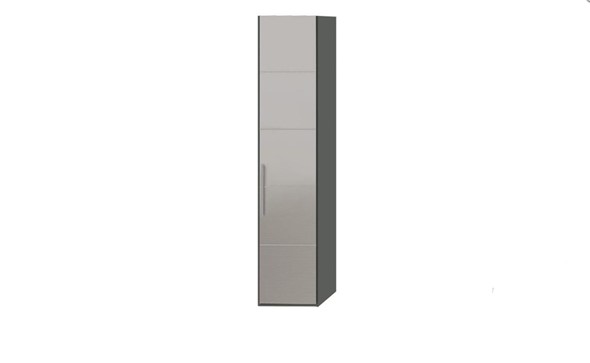 Шкаф распашной Наоми с зеркальной дверью правый, цвет Фон серый, Джут  СМ-208.07.02 R в Брянске - изображение