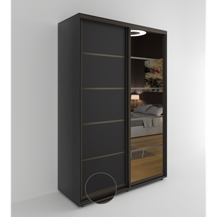 Шкаф 2-х дверный Акцент-Квадро 2-КВ (Эко кожа Версаль) 2303х1200х600, Венге в Брянске - изображение