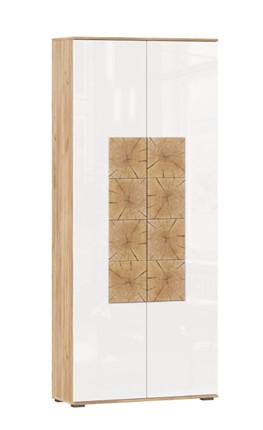 Шкаф двухстворчатый Фиджи с декоративными накладками 659.310, Дуб Золотой/Белый в Брянске - изображение