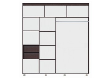 Шкаф 2-х дверный Комфорт №12 2.0 с фигурными зеркалами, Венге в Брянске - предосмотр 1