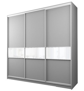 Шкаф 3-х дверный MAX МШ-27-6-24/2-999, Профиль Белый/Цвет Серый/с белой пленкой Oracal в Брянске