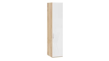 Шкаф для белья Эмбер СМ-348.07.001 (Яблоня Беллуно/Белый глянец) в Брянске