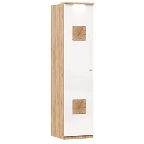 Шкаф одностворчатый с декор. накладками Фиджи 659.225, белый в Брянске - предосмотр