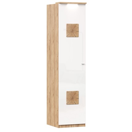 Шкаф одностворчатый с декор. накладками Фиджи 659.225, белый в Брянске - изображение