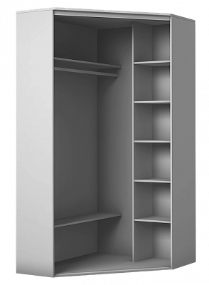 Угловой шкаф с двумя зеркалами, 2400х1103, ХИТ У-24-4-55, белая шагрень в Брянске - изображение 1