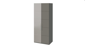 Шкаф распашной Наоми с 1 зеркальной левой дверью, цвет Фон серый, Джут СМ-208.07.04 L в Брянске