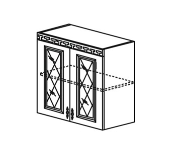 Шкаф на кухню Веста настенный двухдверный с полкой со вставкой из стекла 718*800*323мм в Брянске