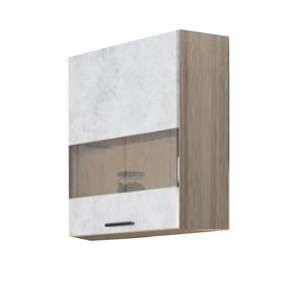 Шкаф кухонный со стеклом Модус, Ш500с/720, цемент светлый в Брянске