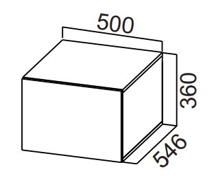 Навесной кухонный шкаф Стайл, ШГ500г/360 горизонтальный, МДФ в Брянске - предосмотр