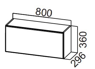 Навесной кухонный шкаф Стайл, ШГ800/360 горизонтальный, МДФ в Брянске