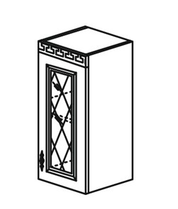 Кухонный шкаф Веста настенный однодверный с полкой со вставкой из стекла 718*300*323мм в Брянске