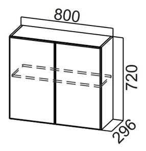 Навесной кухонный шкаф Стайл, Ш800/720, МДФ в Брянске