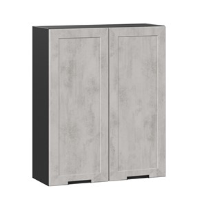 Кухонный навесной шкаф 800 высокий Джамис ЛД 296.460.000.029, Чёрный/Белый камень в Брянске