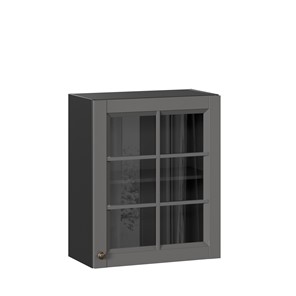 Шкаф кухонный Амели-3 600 со стеклом ЛД 299.350.000.032, Черный/Оникс серый в Брянске