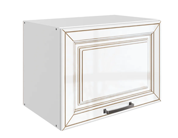 Кухонный шкаф Атланта L500 Н360 (1 дв. гл.) эмаль (белый/белый глянец патина золото) в Брянске