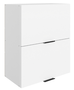 Кухонный шкаф Стоун L600 Н720 (2 дв. гл. гориз.) (белый/джелато софттач) в Брянске