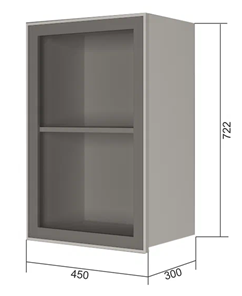 Навесной кухонный шкаф В7 45, Стекло/Антрацит в Брянске
