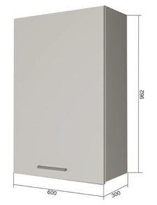 Кухонный навесной шкаф В9 60, МДФ Меренга/Антрацит в Брянске