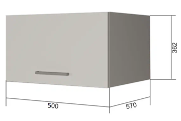 Кухонный навесной шкаф ВГ50Г, Белое гладкое Ламарти/Белый в Брянске