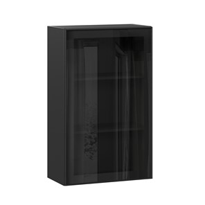 Кухонный шкаф высокий со стеклом 600 Индиго ЛД 298.450.000.170, Чёрный/Чёрный в Брянске