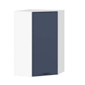 Угловой настенный шкаф высокий Индиго ЛД 298.620.000.117, Белый/Тёмно-синий в Брянске